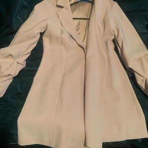 Heading On Up Blazer Dress in Beige